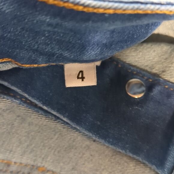 Women's Stretch High Waist Button Down Front Slit Midi Denim Skirt Size 4 NWOT - Picture 3 of 6